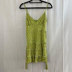 L.A. Hearts Green & Brown Floral Sleeveless Mini Dress Womens Size Medium